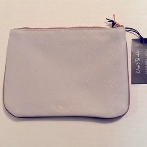 NWT! Dwell Studio Accessories Pouch Gray with Rose Gold Zipper and Trim